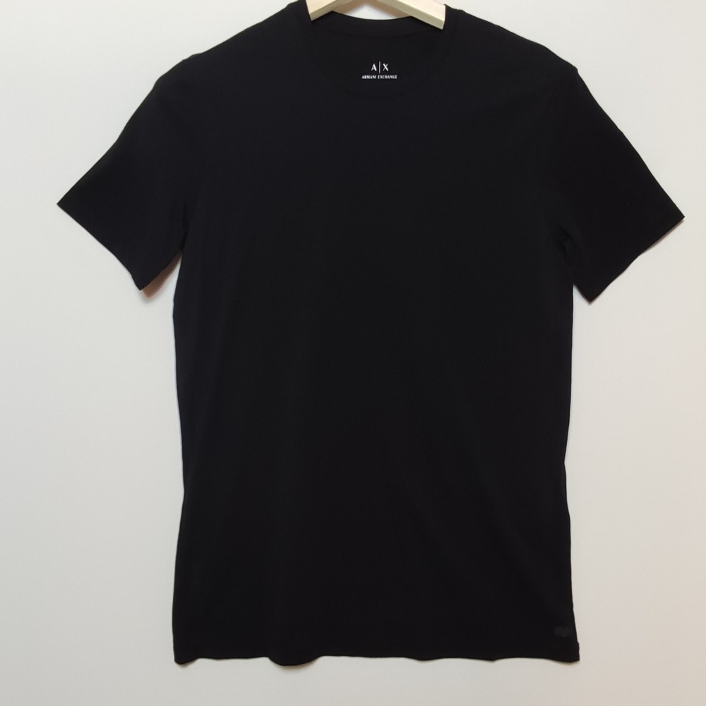 Armani Exchange AX Solid Black Short Sleeve Crew Neck T-Shirt Size Small